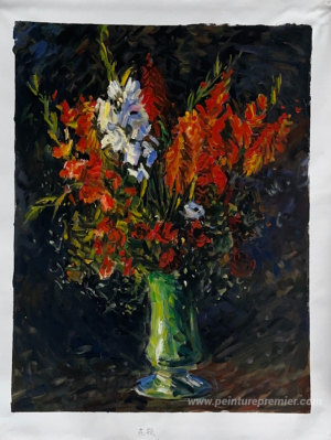Vase de glaïolas