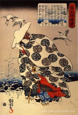 Tokiwa-gozen avec ses trois enfants dans la neige Tokiwa-gozen avec ses trois enfants dans la neige