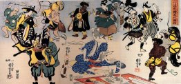 Les peintures otsu-e arrivant vivantes triptyques Les peintures otsu-e arrivant vivantes triptyques