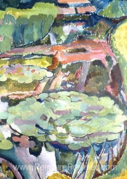Paysage avec un étang et des lys d'eau Paysage avec un étang et des lys d'eau