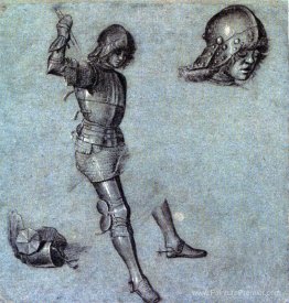 Trois études sur un cavalier en armure Trois études sur un cavalier en armure