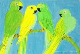Perroquets verts et jaunes Perroquets verts et jaunes