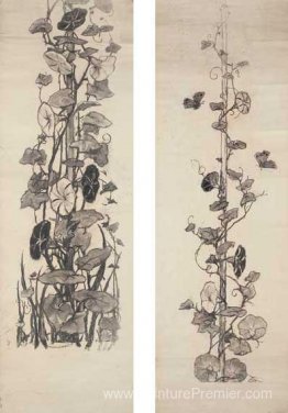 Papillon et convolvulus (panneaux miniatures) Papillon et convolvulus (panneaux miniatures)