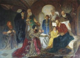Le patient du prince Dmitry Pozharsky reçoit des ambassadeurs à Le patient du prince Dmitry Pozharsky reçoit des ambassadeurs à