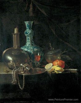 Nature morte avec un ballon de pèlerin, un chandelier, un vase e Nature morte avec un ballon de pèlerin, un chandelier, un vase e
