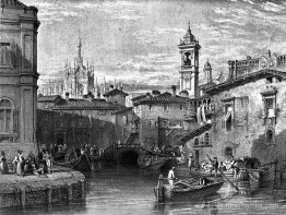 Scène de bateau à Milan, dessin par Leitch, gravure par T. Higha Scène de bateau à Milan, dessin par Leitch, gravure par T. Higha