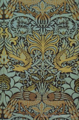 Tissu de mobilier de laine tissé de paon et de dragon Tissu de mobilier de laine tissé de paon et de dragon