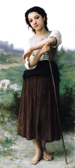 Jeune Shepherdess debout Jeune Shepherdess debout