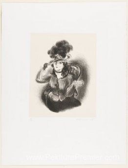 Fille en chapeau à plumes - (le chapeau à plumes) Fille en chapeau à plumes - (le chapeau à plumes)